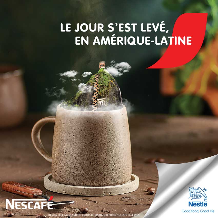 Tasse à café de colombie de la marque Nescafé
