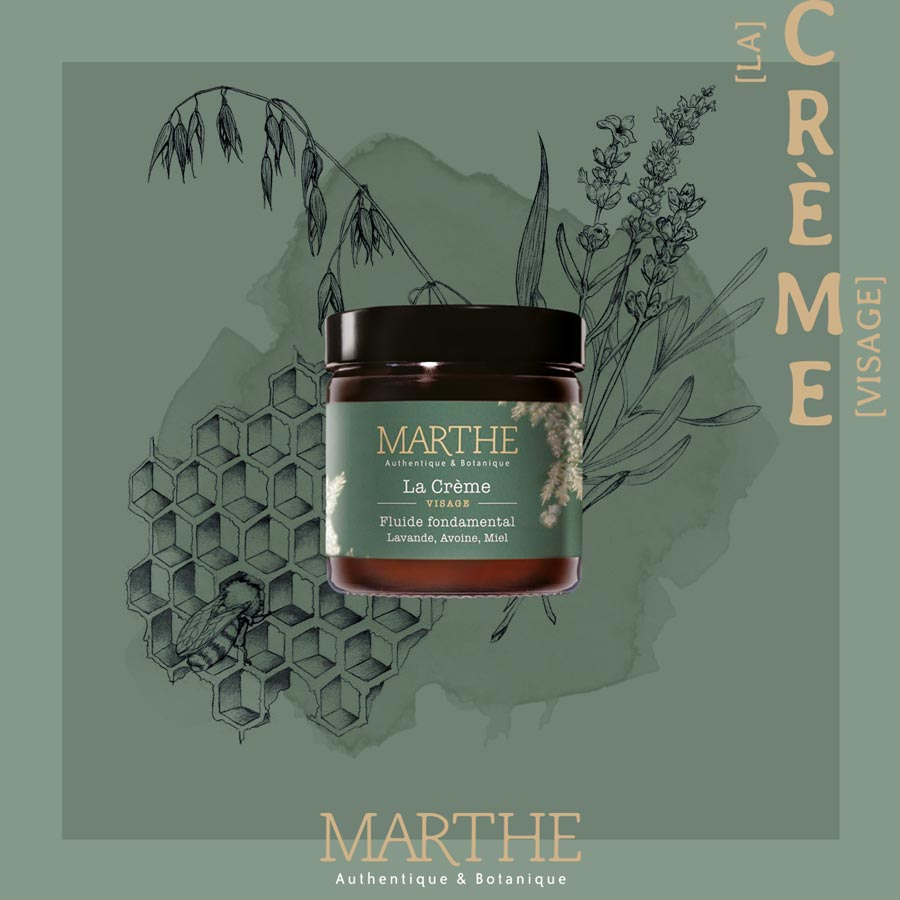 produit cosmétique avec lavande avoine et miel