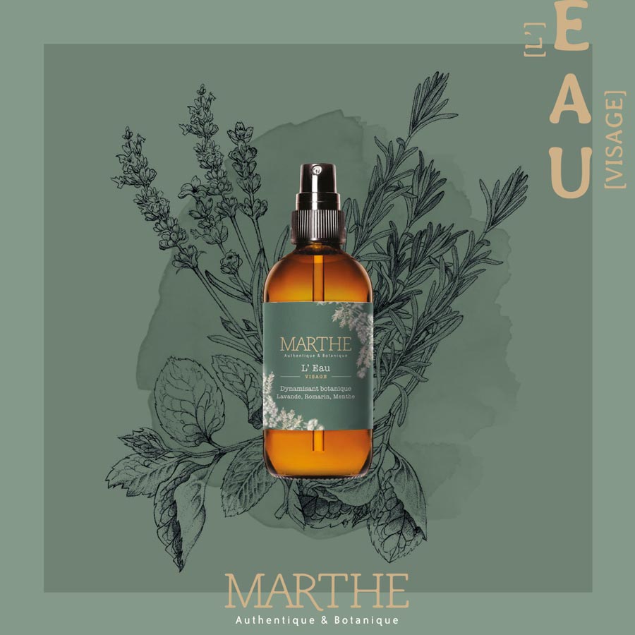 produit cosmétique avec menthe lavande et romarin